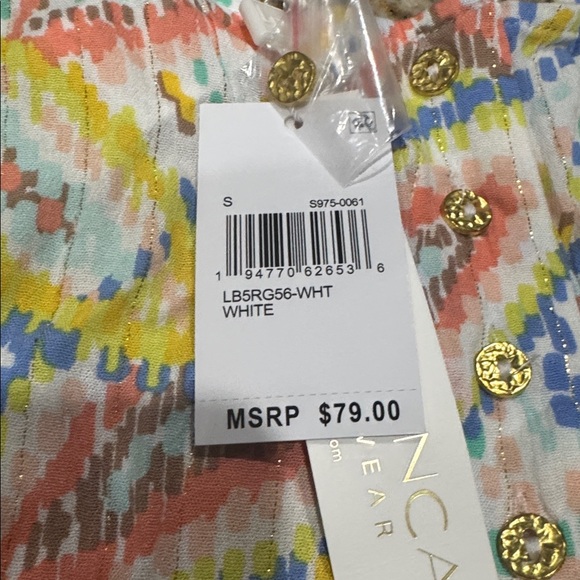 La Blanca Women's Fly-Away Tank Swimsuit Cover Up White Sunbaked Jewels S NWT - Picture 7 of 9